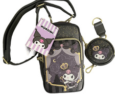 Loungefly Sanrio Kuromi Cell Phone Grey Crossbody Bag with pockets coin purse