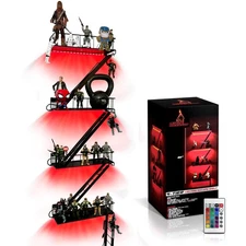4-Tier Fire Escape Shelf with Light Strips Pre-Attached and Remote Control - ...