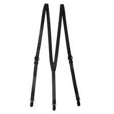Mens Genuine Leather Suspender 0.7inch Wide Y Back Adjustable Metal Clip 3 Sn...