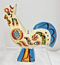 Colorful Vintage Swedish Dala Rooster 6 1/4" Hand Painted Wood Chicken B