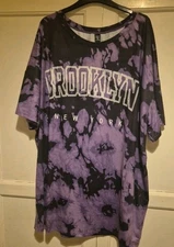 Womens oversized Shein Curve brooklyn purple T shirt Size 2XL