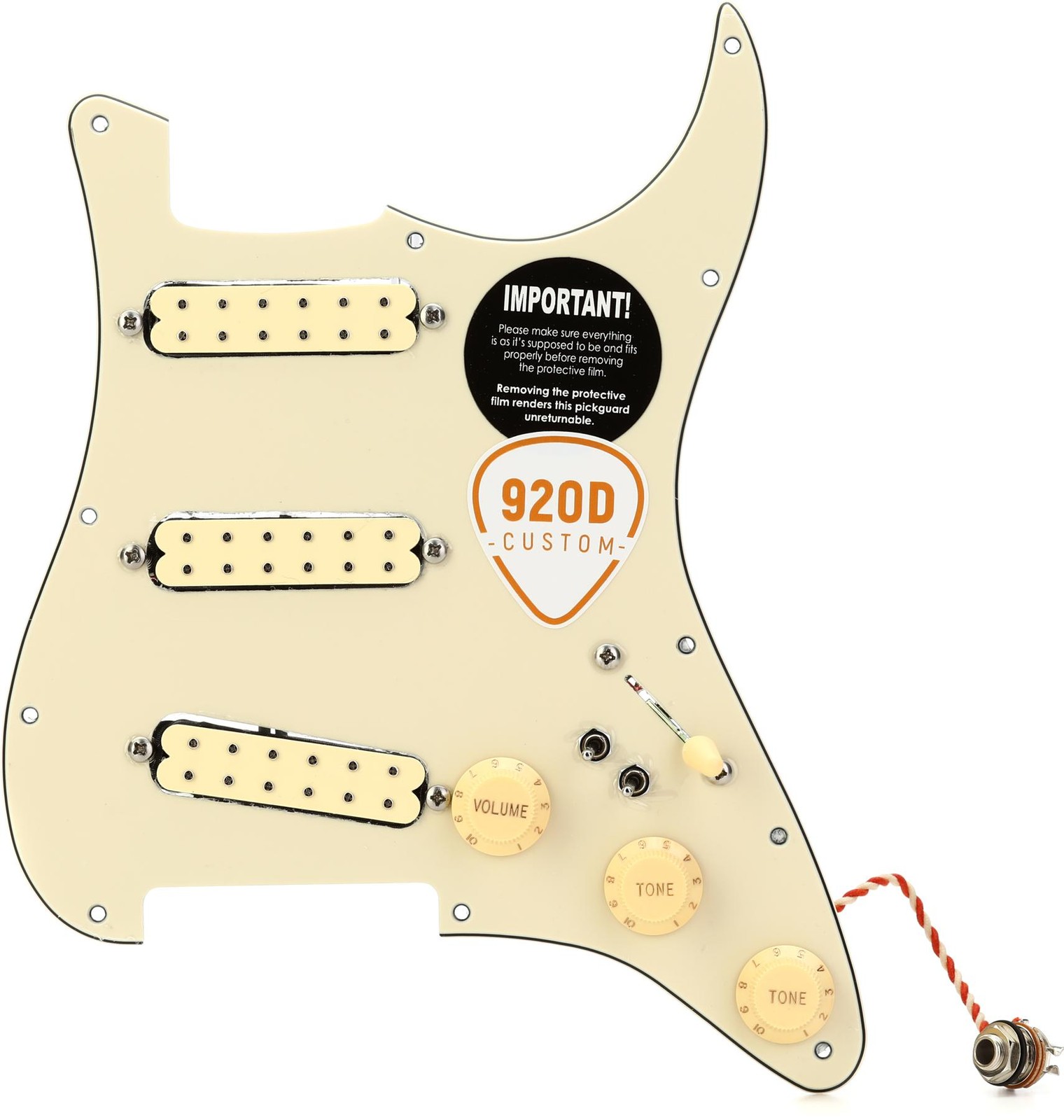 Накладка Stratocaster 920D Custom Polyphonic Loaded Pickguard - Состаренный белый