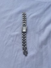 Fossil Women's F2 Silver Stainless Steel Quartz Rectangle Watch White Dial