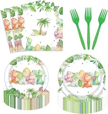 96 Pieces Dinosaur Birthday Party Decorations Supplies Dinosaur Baby Shower P...