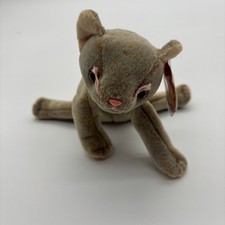 MWMT Ty Beanie Baby "Patches" Cat Brown Pink Eyes Plush Toy With Tags