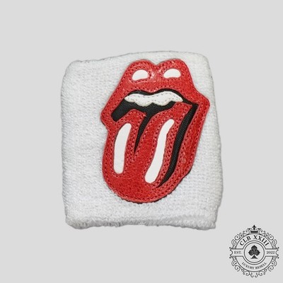 Chrome Hearts Rolling Stones Wrist Band in White