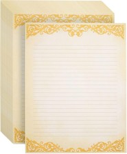 Vintage Ivory Letter Writing Paper Set - 48 Sheets, 8.5 x 11 In Stationery
