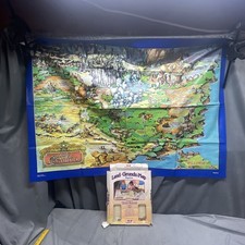 Teddy Ruxpin Land Of Grundo Map Huge 3  x4  Vinyl Map 1986 With Original Box Poor