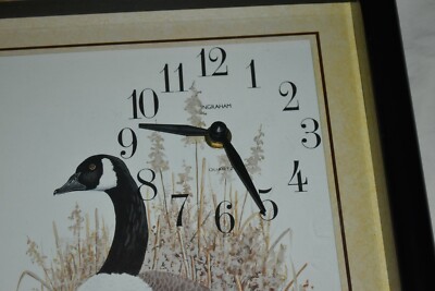 Wooden FRAME Duck Ingraham quartz wall CLOCK Cabin Man Cave