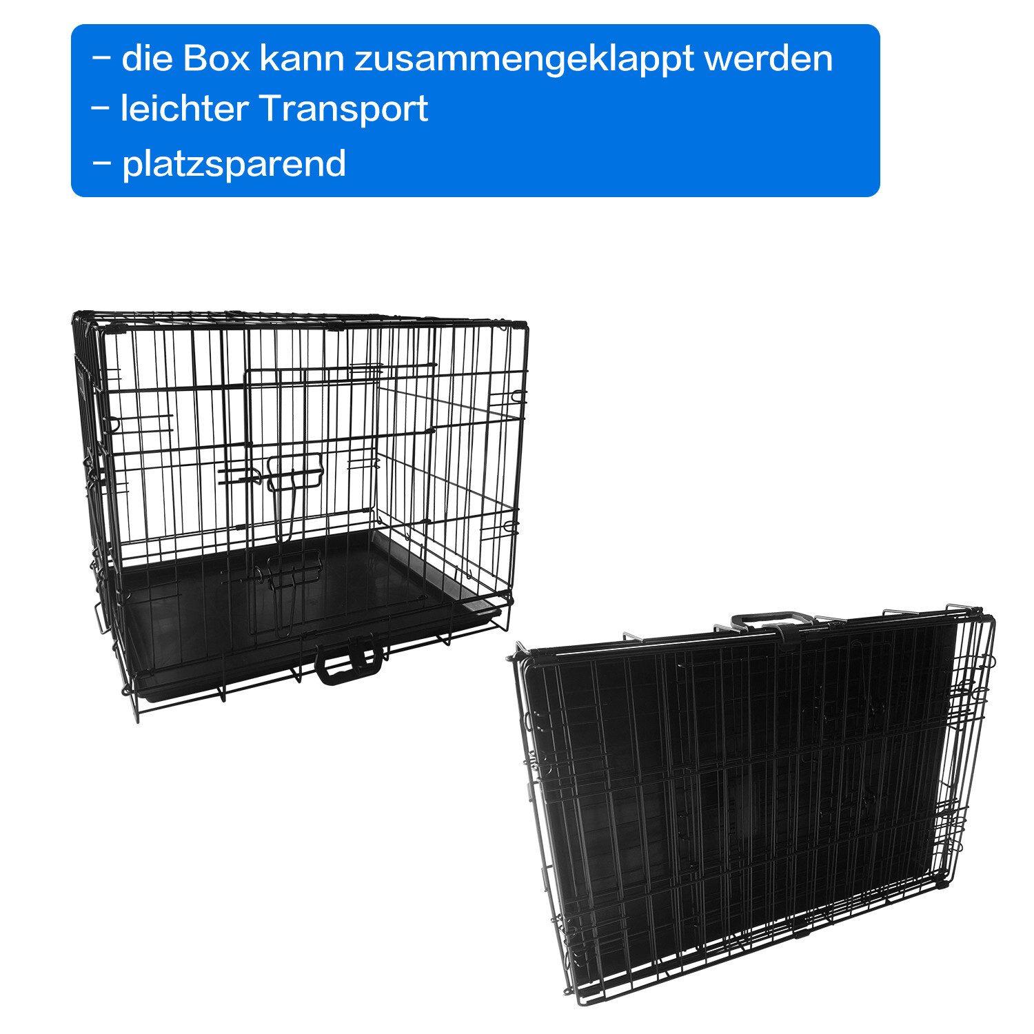 Hundetransportbox Hundekäfig Transportbox Gitterbox Hundebox Drahtkäfig L-36Zoll