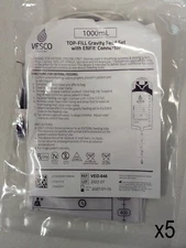 Vesco VED-046-1000ML Top Fill Gravity Feed Set ENFit Connector  5 Sealed Bag Lot