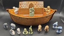 Wade Whimsies Red rose Tea Complete Noah’s Ark Included  Arc Set Bible Animals