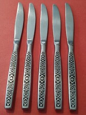 5 Oneida Deluxe SPANISH MOOD Stainless DINNER KNIVES Free Shipping 9 1/4"