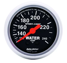 AutoMeter 3332 Sport-Comp Water Temperature Gauge 2-1/16 in., Mechanical