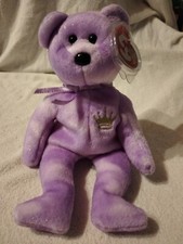 * Oryginalna czapka Ty Beanie Baby Yours Truly, Miś w lili z metką, Gablota