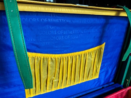 True VINTAGE RARE leather BENETTON suitcase luggage set in primary colors - Picture 5 of 24