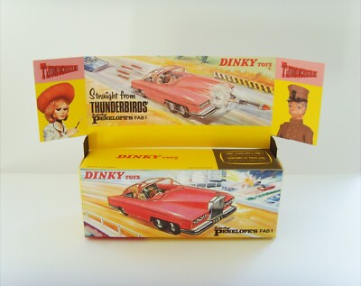 DINKY TOYS No.100 - LADY PENELOPES FAB 1. Custom repro box and display back ONLY