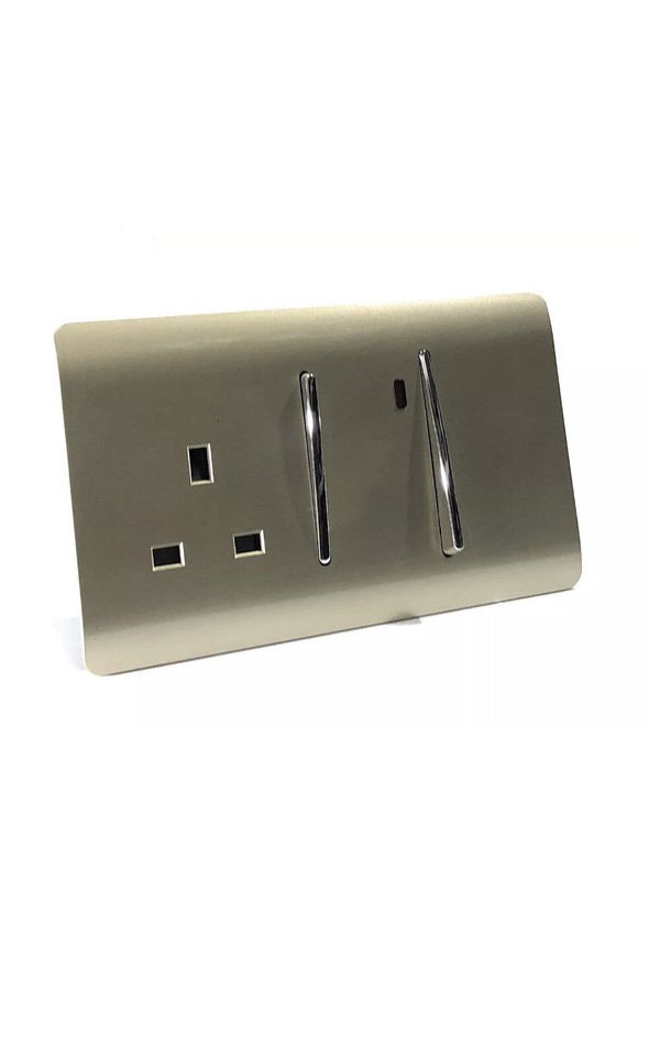Trendi Switch 1 Gang Artistic Modern lucido interruttore tattile presa - bianco lucido, ART-SKT13WH