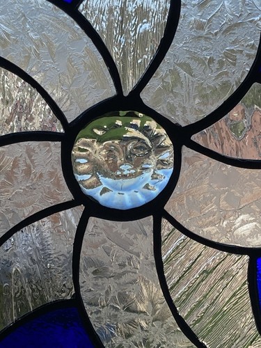 Stained Glass Celestial Star with Face Usa Handcrafted - Picture 3 of 7