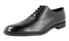 PRADA SAFFIANO Leather Oxford Dress Suit Shoes - Black - NEW -  US 10 EU 43