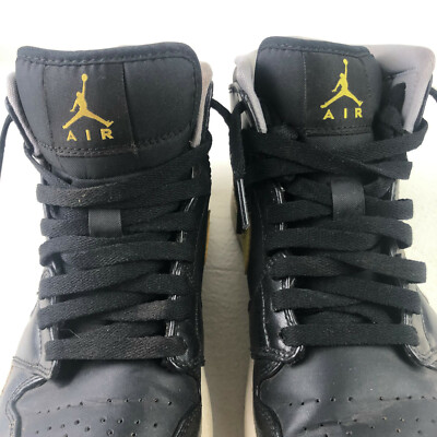 Air Jordan 1 Mid Yellow Retro Black Sneaker Shoe 2014 Nike  display picture 1