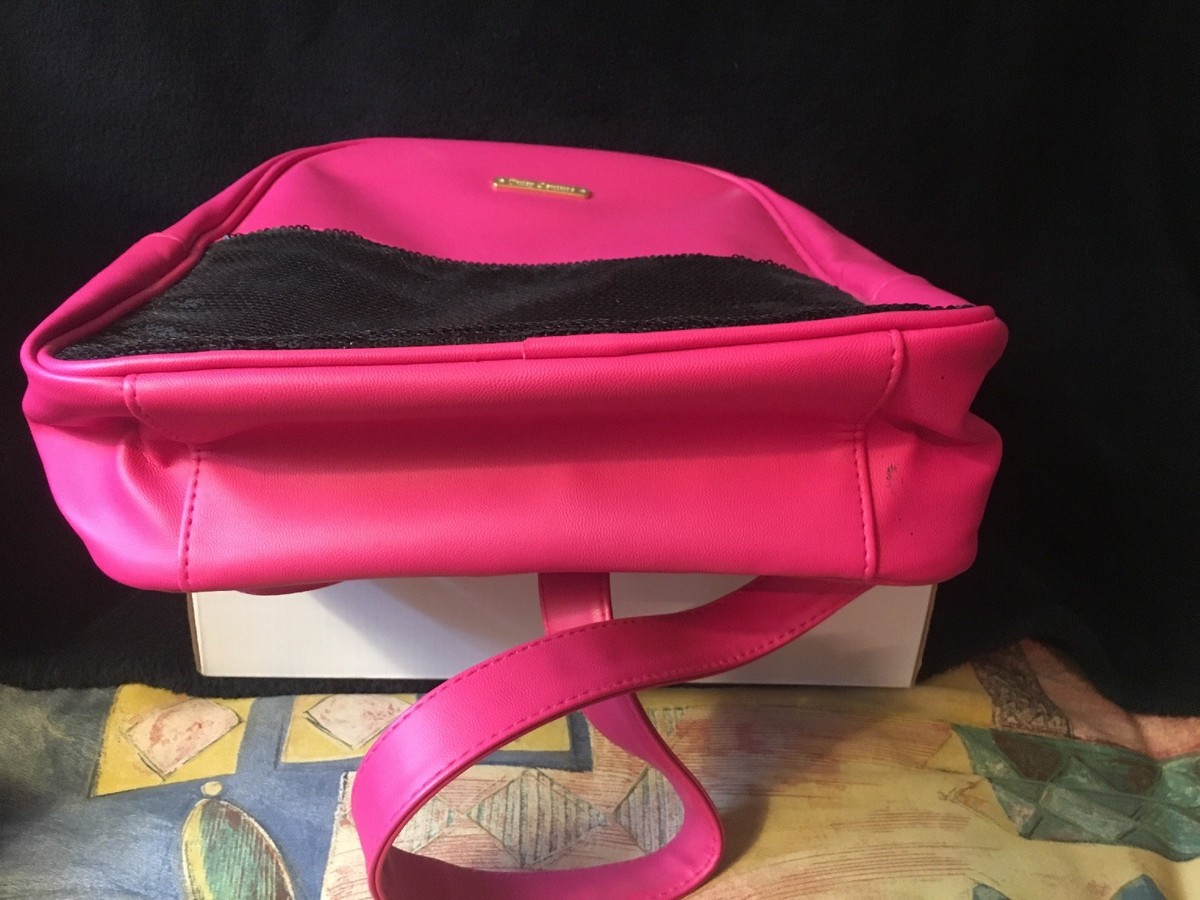 NWD Juicy Couture Backpack Large Hot Pink with Black sequins 
