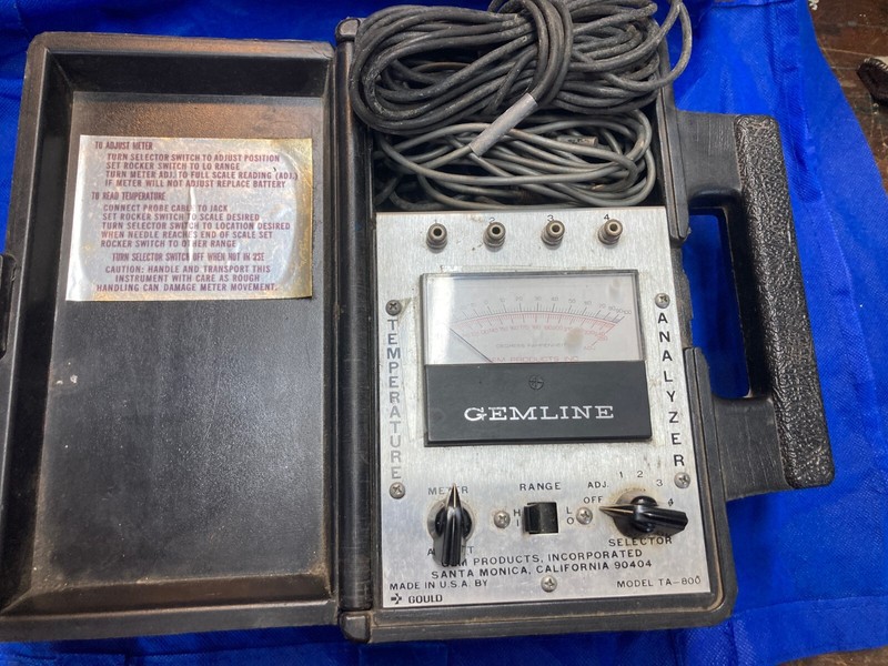 Vintage ELECTRONIC THERMOMETER  GEMLINE  A/C REFRIGERATION TEMP GAUGE WORKS!