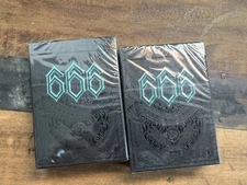 Pair of 666 (Cyan) Playing Cards Riffle Shuffle Sealed Decks Frostbite1️⃣2️⃣❤️