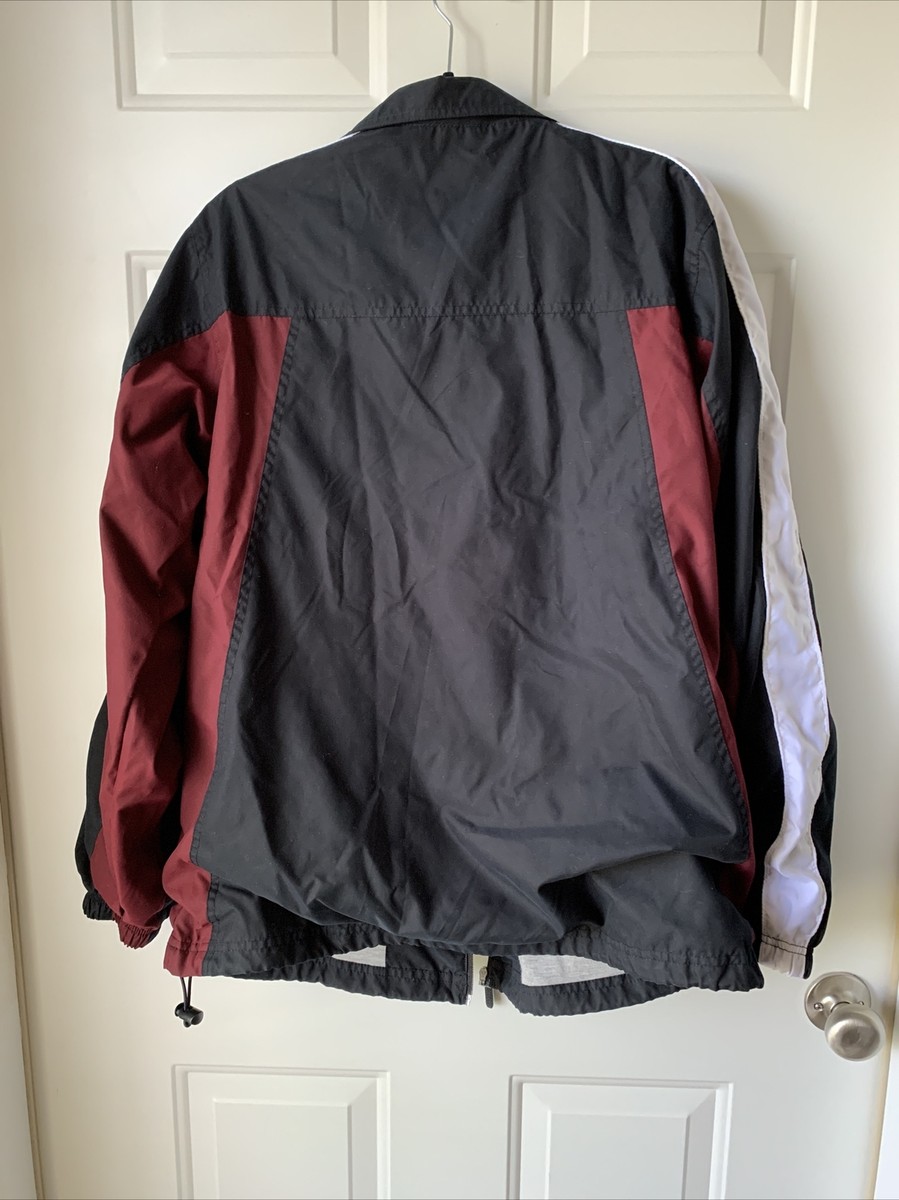 Tek Gear Men's Large Black/Burgundy No Hood Full Zip Lined