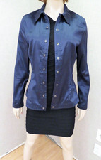 Marimekko Ritva Falla Blazer Jacket Coat Sz 8 36 Cotton Poly Navy Career Nwot