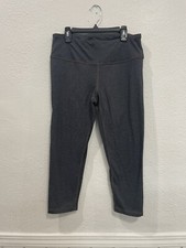 Prana Women Activewear Pants Large Dark Grey Leggings, Inseam Mid Rise