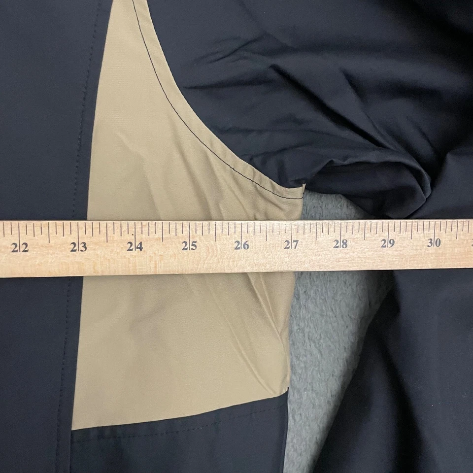 卵石海滩夹克男式 XL 黑色全拉链防风防水高尔夫户外爸爸 — 第 2/4 张图片