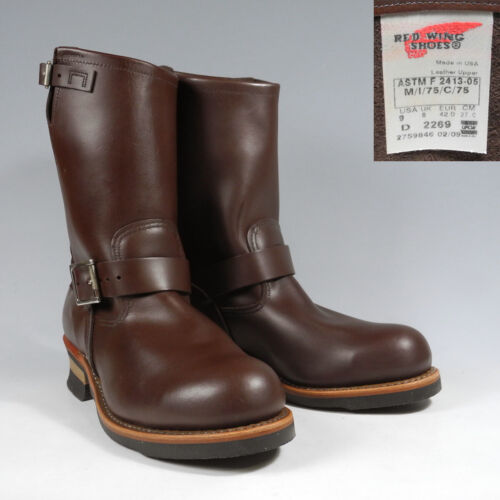 New unused Rare Red Wing 2269 Engineer Boots Feather Tag Chocolate Chrome Brown - Picture 1 of 8