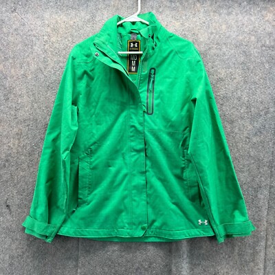 Under Armour Jacket Women Medium Green Infrared Snowboarding UA Storm Full  Zip