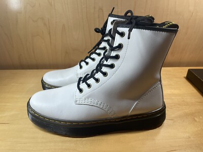 Dr. Martens Boots Air Wair Zavala White Leather Bouncing Soles Size USM 8 USL 9 Dr Martens Womens Zavala Boots Size US 8 White Airwair New  main image 4
