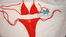 Off White Swimsuit TRIANGLE BIKINI PINK - Ora...