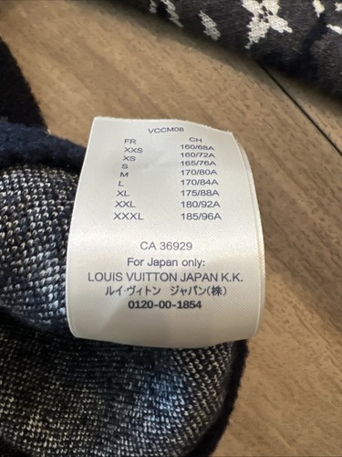Louis Vuitton Distressed Monogram Crewneck Sweater Grey/Dark Navy Size Medium - Picture 6 of 12