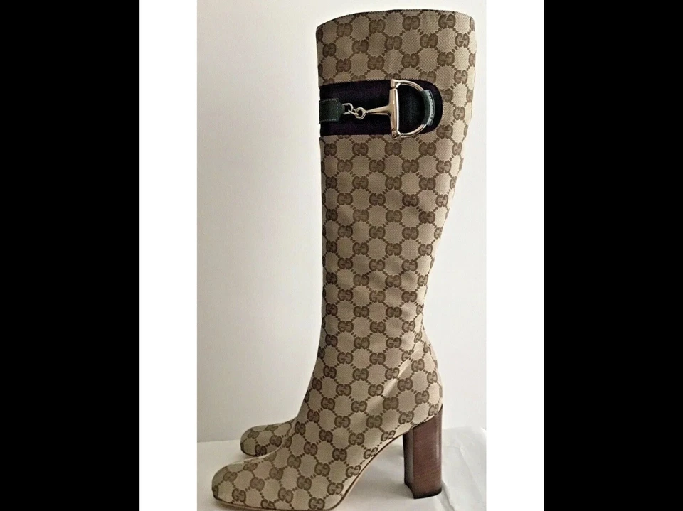 Gucci GG Signature Knee High Boots S 9 B Excellent! - Image 3 of 4