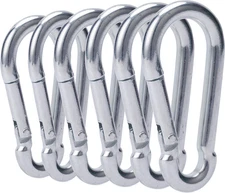 3 Inch Carabiner Clip Spring Snap Hook Heavy Duty 6Pcs M8X80Mm for Fitness Hammo