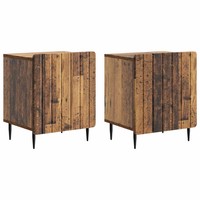Nachttisch 2Er Set Altholz Optik 43X34,5X52 Cm Holzwerkstoff Beistelltisch
