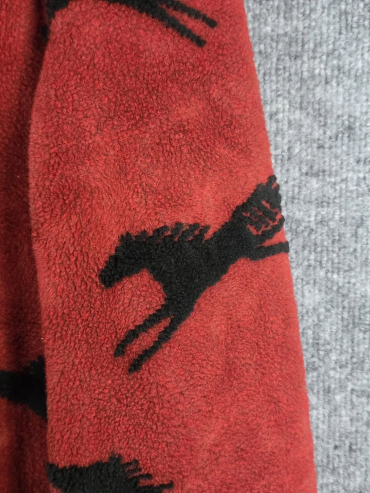 Chaqueta Tsunami Mujer Mediana Roja Negra Polar Cremallera Completa Correr Caballo Western Foto 3 de 4