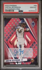 2023 PANINI PHOENIX AUTO-PINK #66 JUSTIN JEFFERSON 18/25 PSA 10