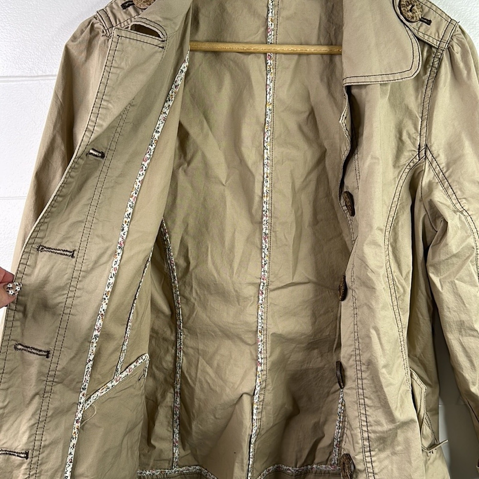 WILLI SMITH Tan Button Up Collared Jacket With Po… - image 10