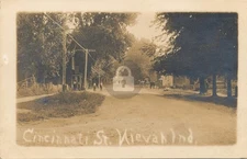 Cincinnati St., Nineveh IN Indiana RPPC Photo Postcard COPY