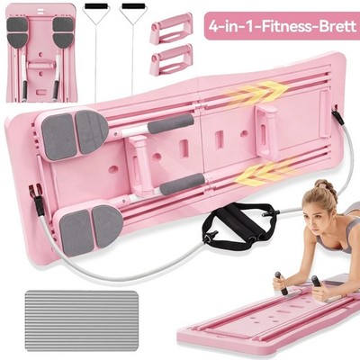 Pilates Reformer Board Foldable 4 In 1 Core Trainer Home Fitness Set
