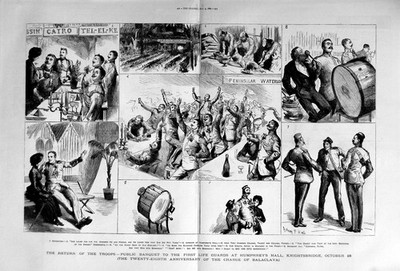 Antiker Druck *3089 1882 Bankett Rettungsschwimmer Humphrey'S Hall Knightsbridge