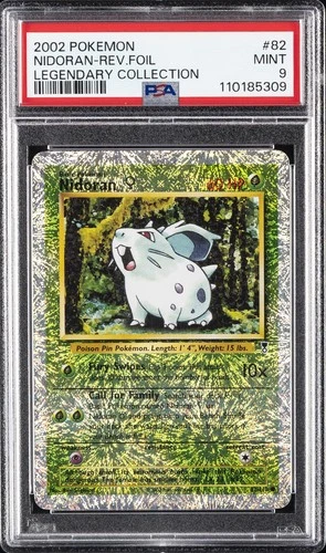2002 POKEMON LEGENDARY COLLECTION #82 NIDORAN-REVERSE FOIL PSA 9