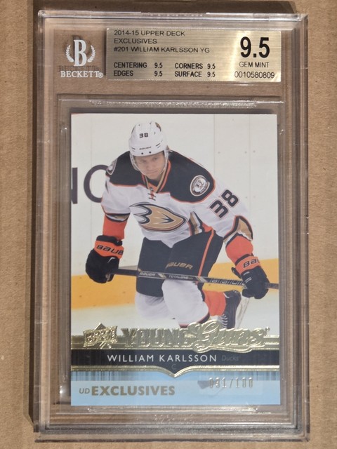2014-15 Upper Deck Young Guns Exclusives 201 William Karlsson 031/100 BGS 9.5