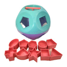 Tupperware Tuppertoys Shape-O Ball Teal Purple Shape Sorter Complete 10 Shapes