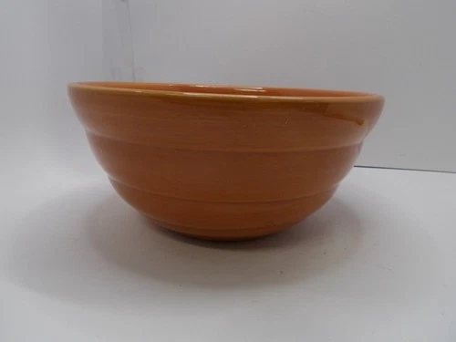 VINTAGE BAUER NO 18 POTTERY MIXING BOWL BURNT ORANGE COLOR